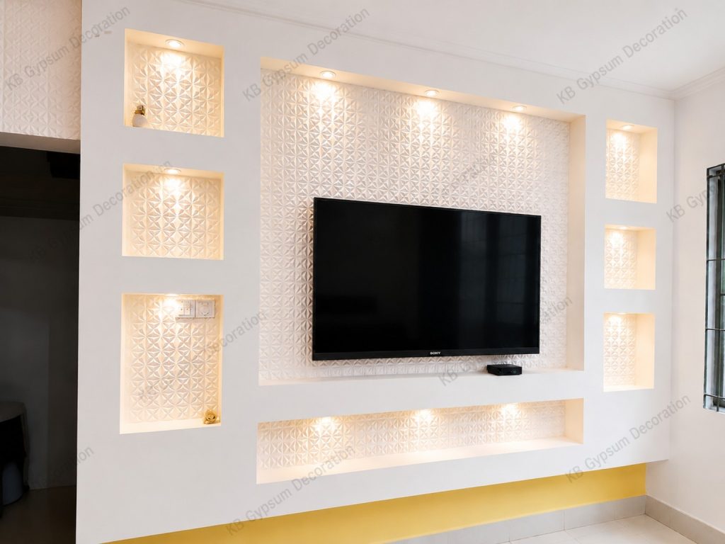 Gypsum TV Cabinet Design Bangladesh