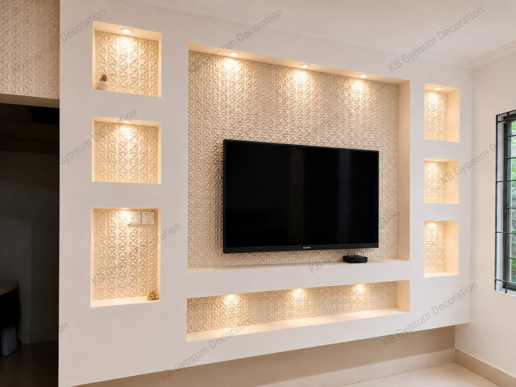 Best Gypsum TV Cabinet Design Bangladesh