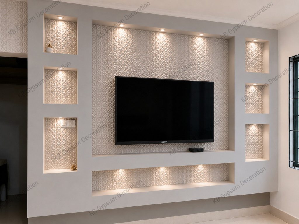 Best Gypsum TV Cabinet Design Bangladesh