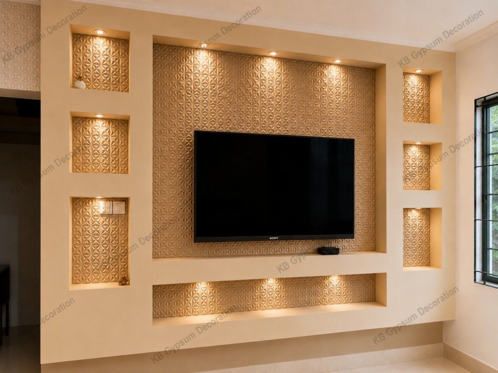 Best Gypsum TV Cabinet Design Bangladesh