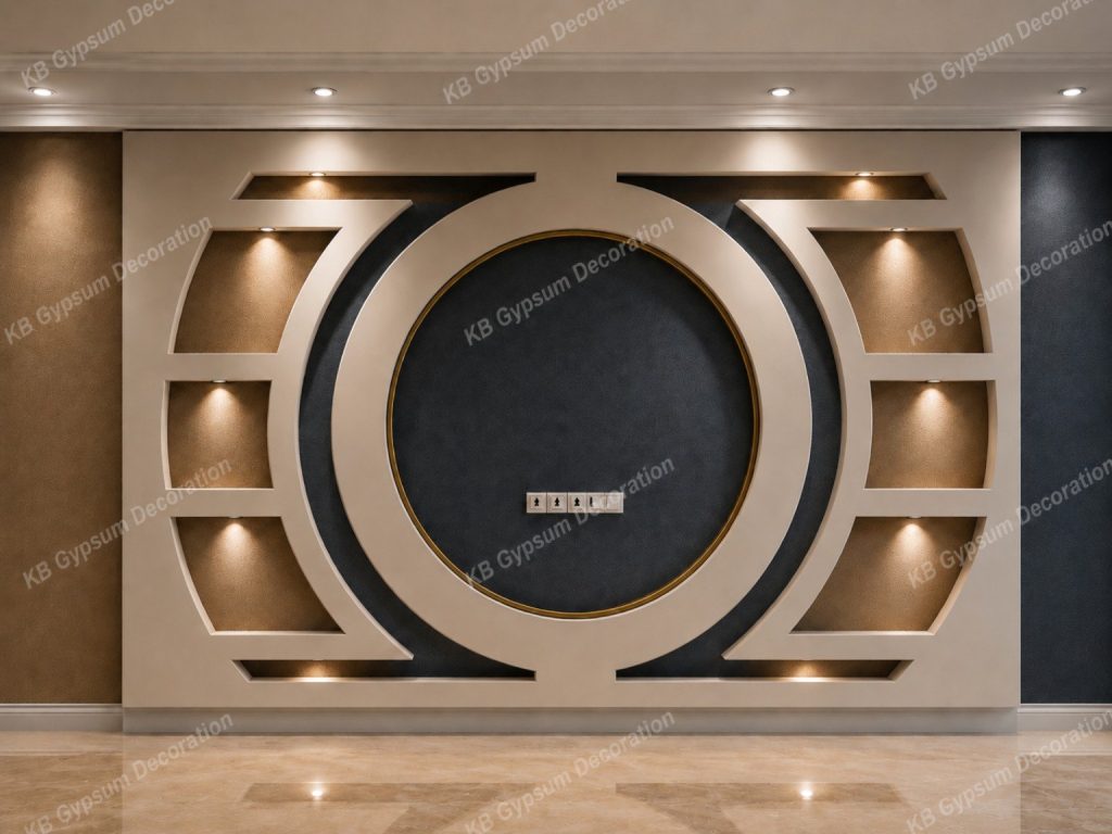 Premium Gypsum TV Cabinet Design