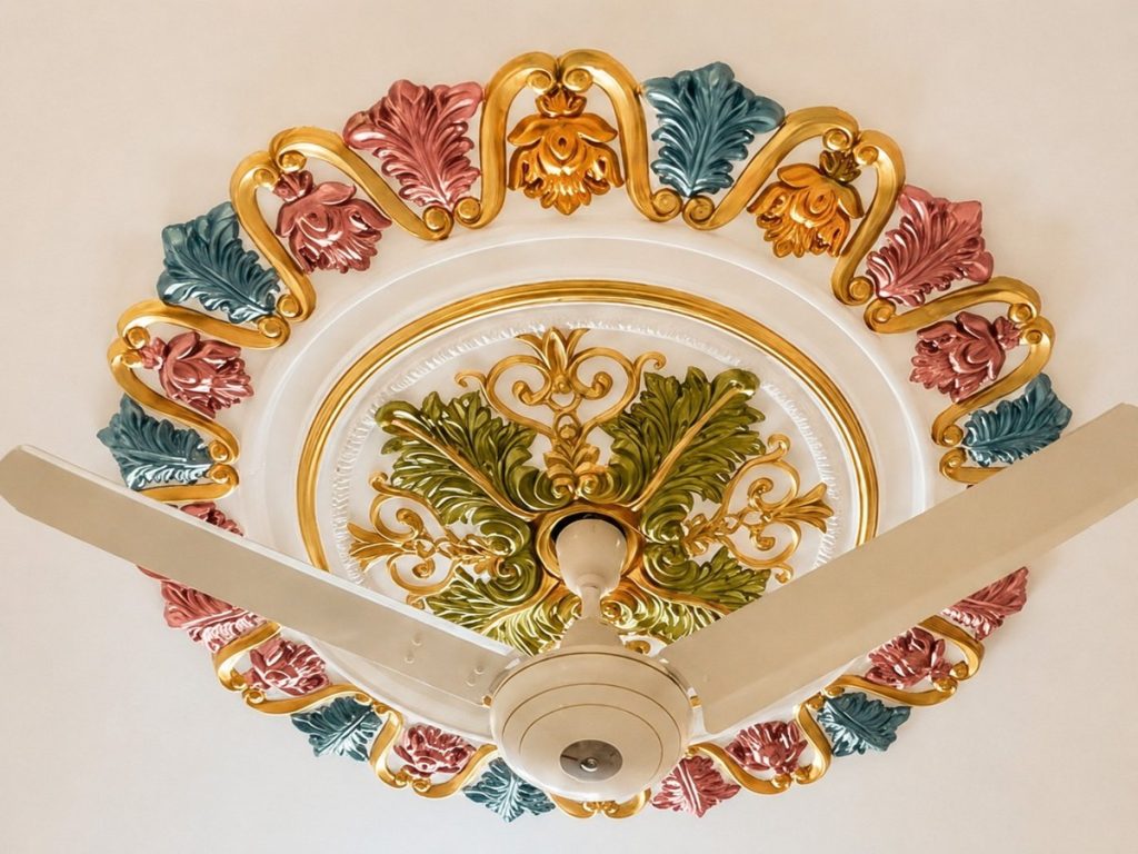 52 inchi Gypsum Ceiling Rose Design