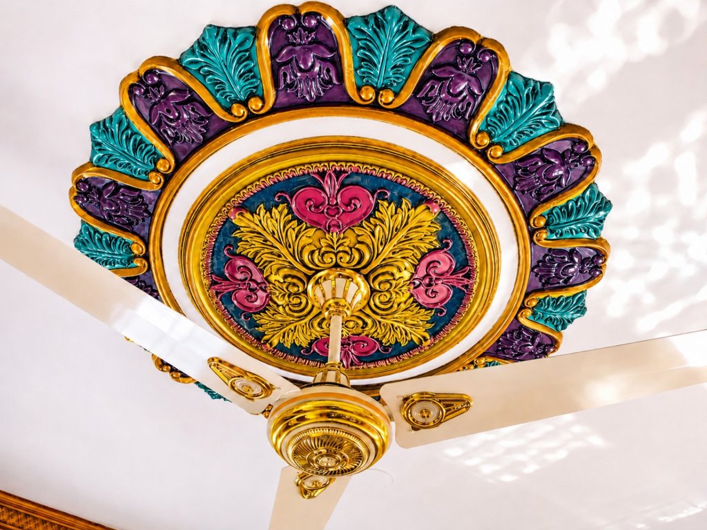 52 Inchi Gypsum Celilng Rose Design