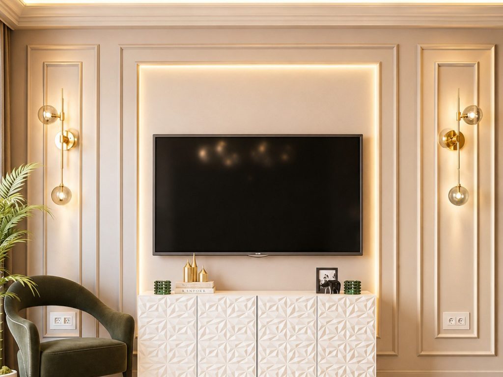 Best Classic Gypsum TV Cabinet Design