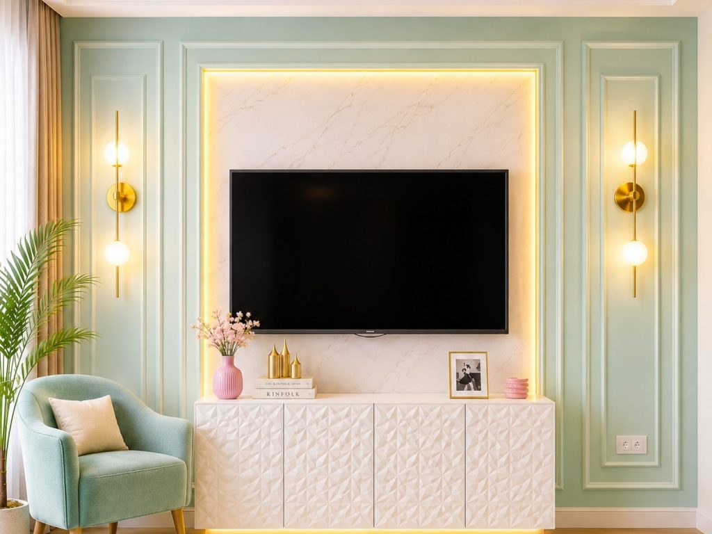 Best Classic Gypsum TV Cabinet Design