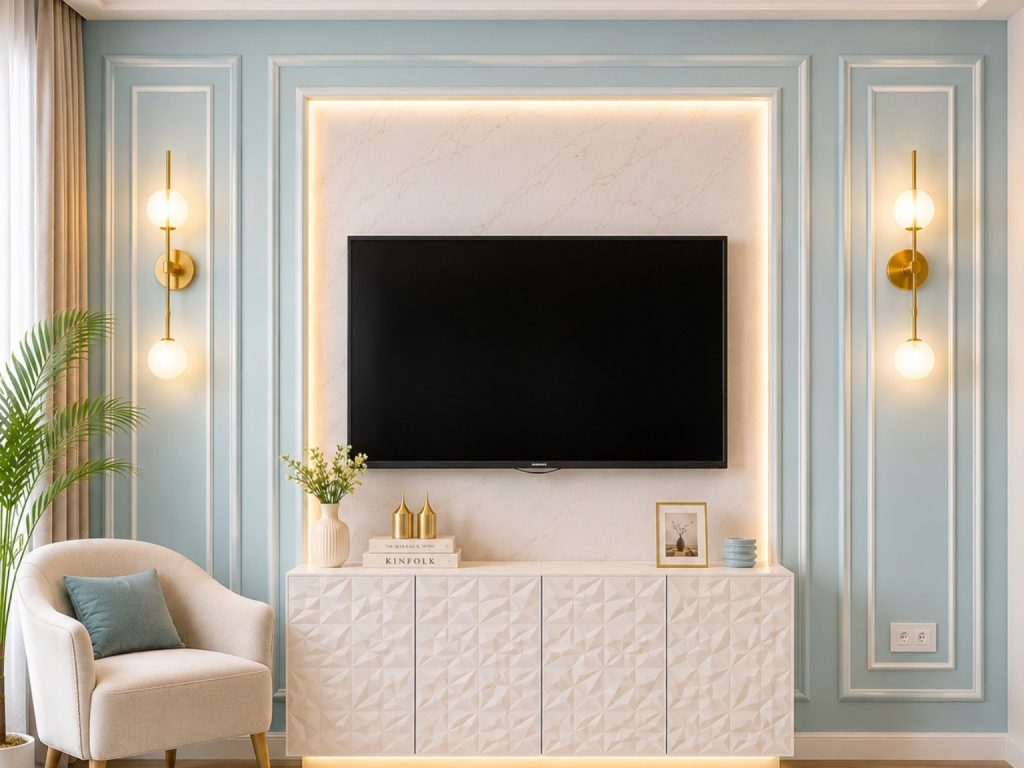 Best Classic Gypsum TV Cabinet Design