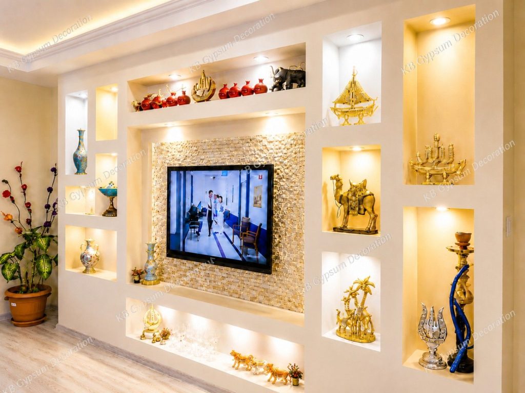 Best Gypsum TV Cabinet Design