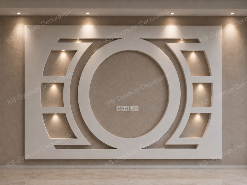 Premium Gypsum TV Cabinet Design