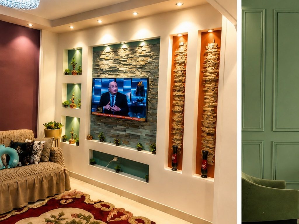 Premium Gypsum TV Cabinet Design