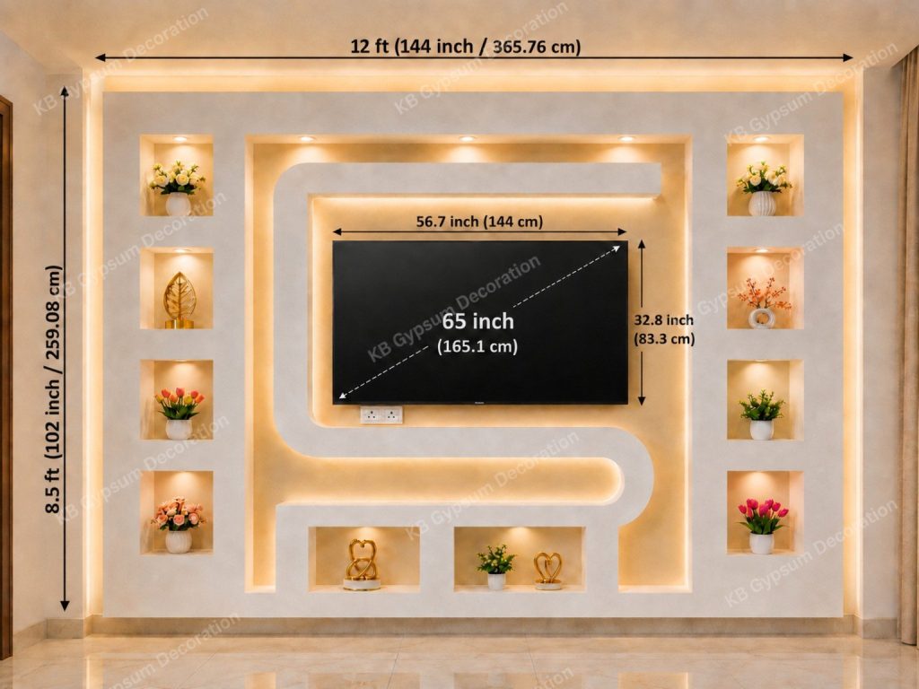 Premium Gypsum TV Cabinet Design