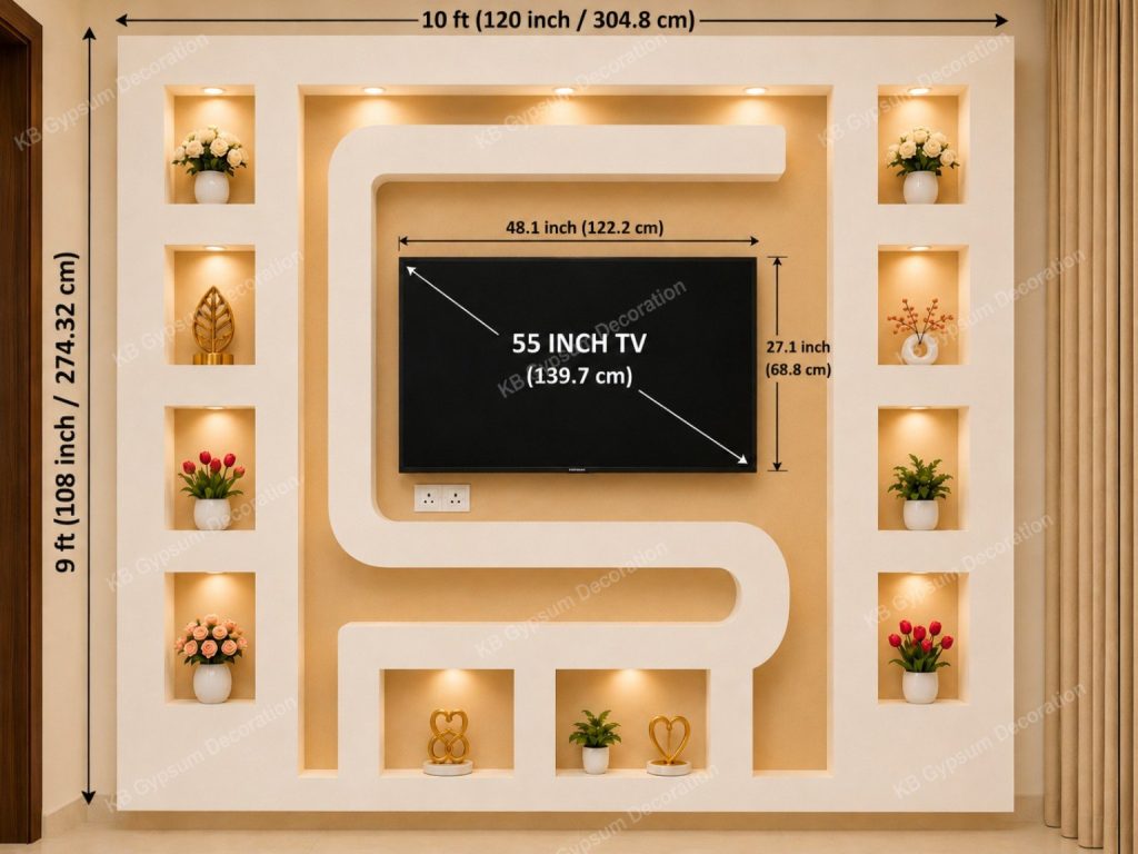 Best Premium Gypsum TV Cabinet Design