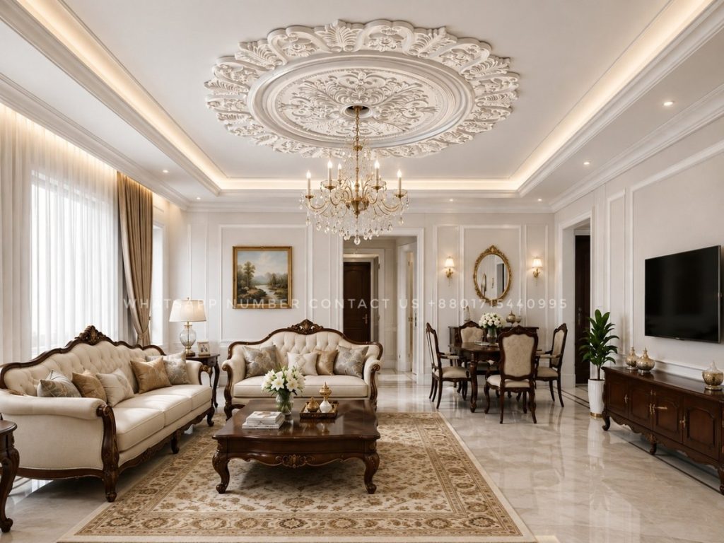 Decorative Gypsum Plain Ceiling Design