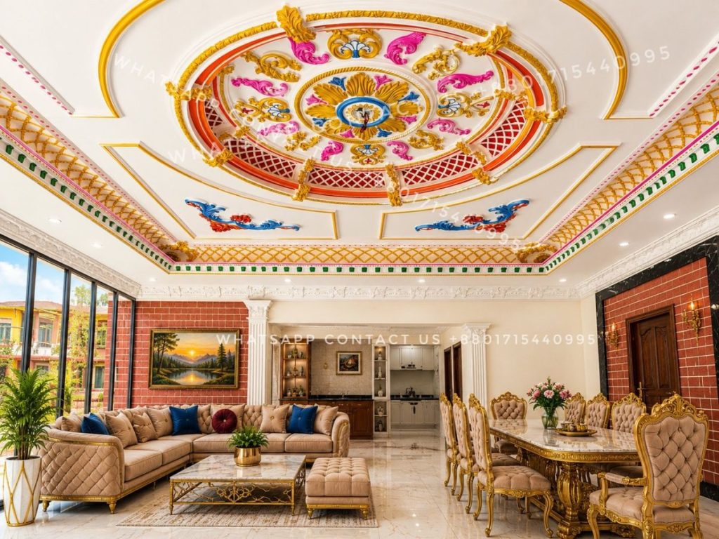 Elegant Gypsum Victorian Ceiling Design