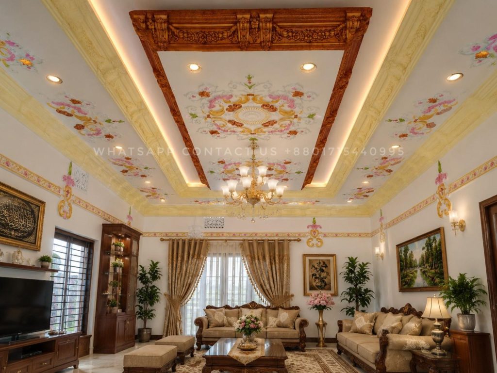 Elegant Gypsum Victorian Ceiling Design