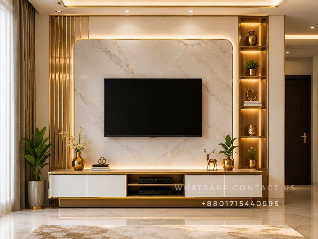 Luxury Royal Interior TV Cabinet Design