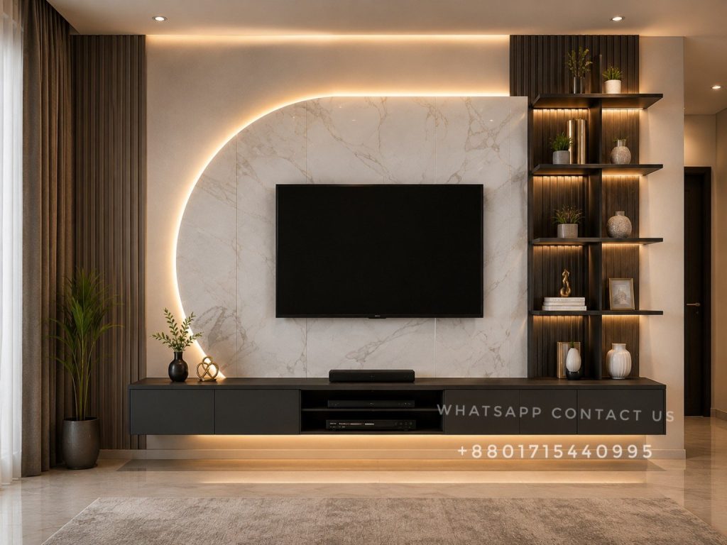 Stylish Interior TV Wall Cabinet Design
