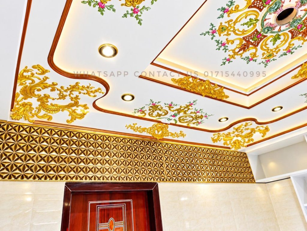 Luxury Gypsum Arabian ceiling work with paint